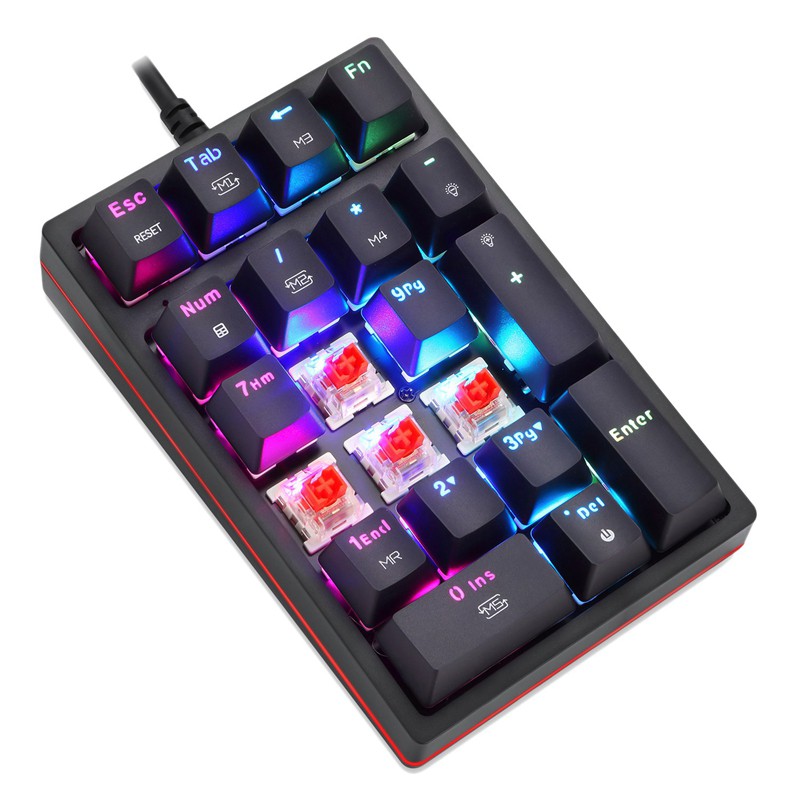 Bàn Phím Cơ Gaming Motospeed K24 21 Phím Có Đèn Led Nền Rgb 7 Phím