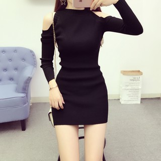 Đầm big size quảng châu len ôm body khoét vai