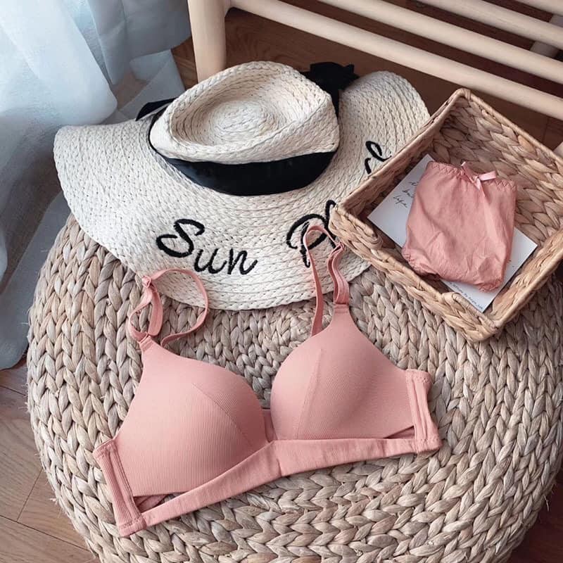 Bộ lót cotton thoáng mát, áo ngực dây vắt chéo không gọng - ATKG37 | BigBuy360 - bigbuy360.vn