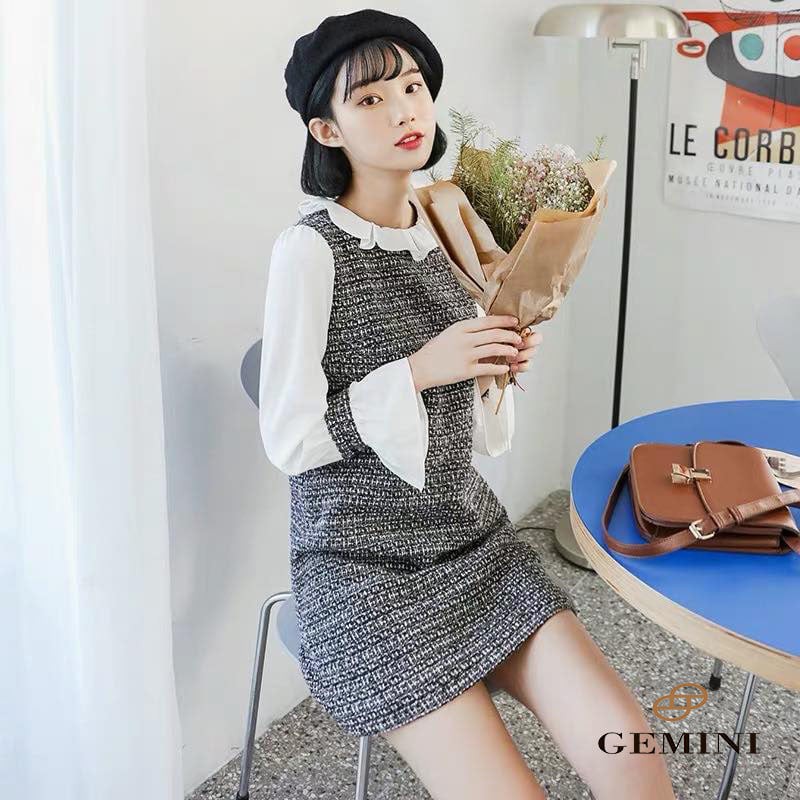 V05_VÁY CỔ XẾP LY ( Ảnh thật shop chụp )
