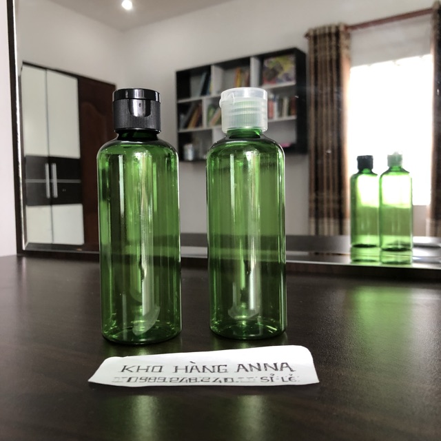 [ Chai nhựa 100ml Nắp bật ] 50 Chai pet 100ml / 70 mL nắp bật đen