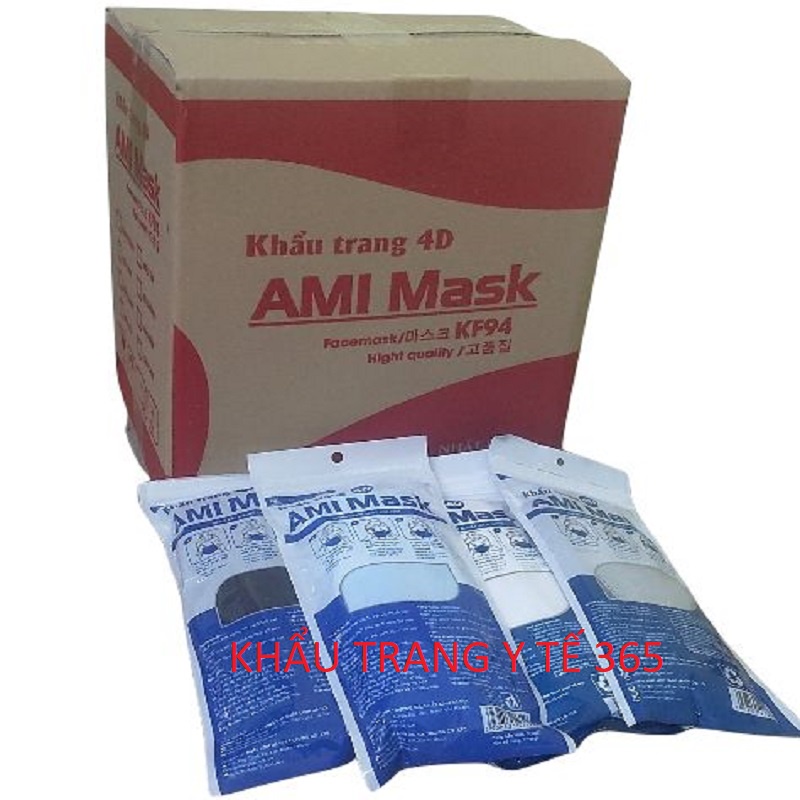 Thùng 300 Chiếc Khẩu trang y tế 4D,AMI MASK KF94, Cá, Chuẩn 4 Lớp Kháng Khuẩn