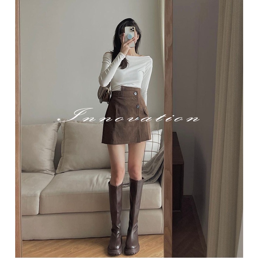 Váy Nhung Tăm 3 Cúc BIGSIZE Váy Kiểu Cạp Lưng Xếp Chéo Form đẹp TA-551