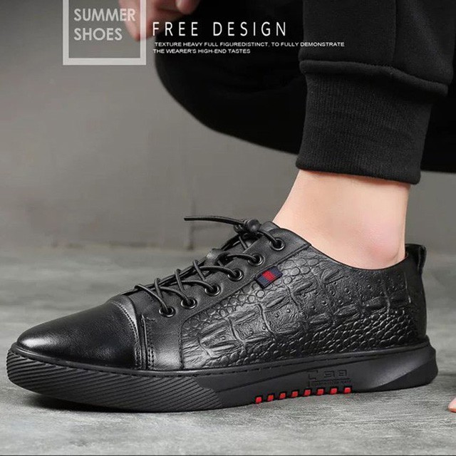 Giày da nam thể thao kiểu dáng sneaker trẻ trung nam cao cấp vân cá tăng chiều cao giày dép nam Chago GCS103