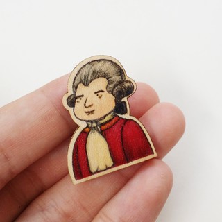 Huy hiệu cài áo gỗ mozart ps012