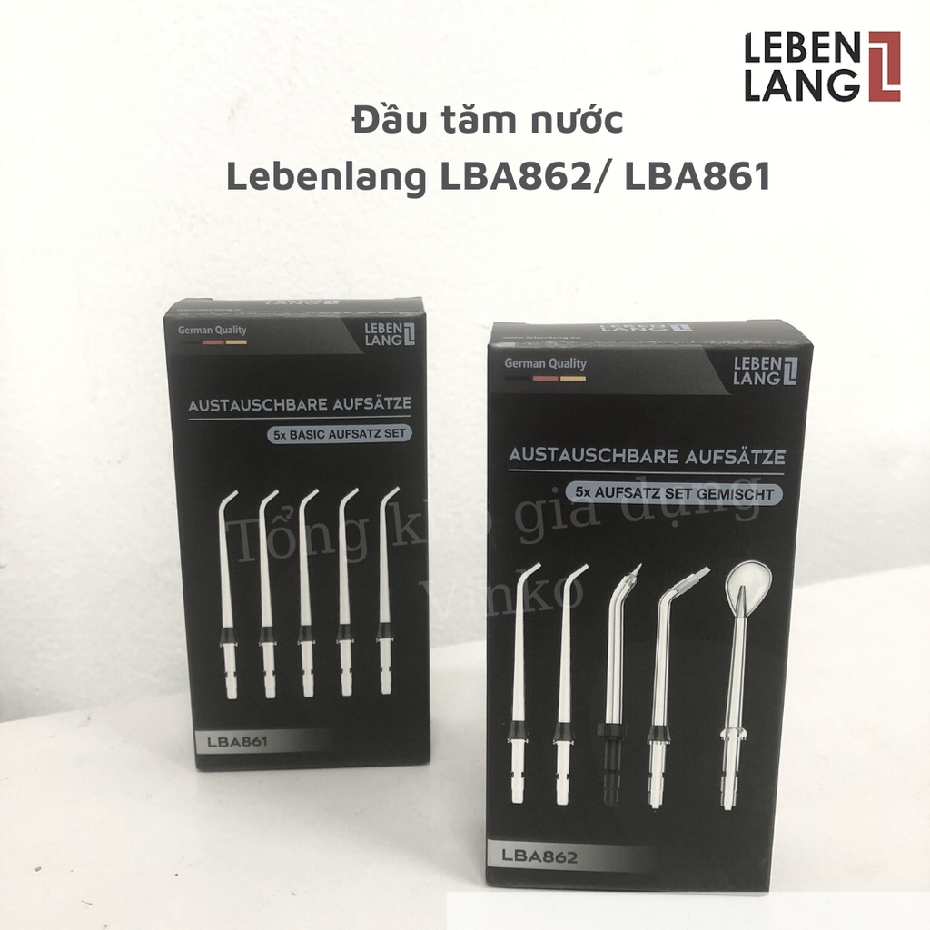 Combo 5 đầu tăm nước Lebenlang LBA861 - LBA862 thay thế cho máy tăm nước LBT1486S - hàng chính hãng