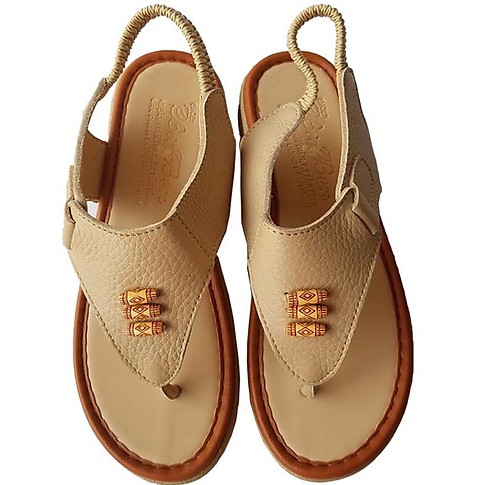 Giày sandal nữ quai kẹp da bò thật BIGBEN cao cấp SDN41