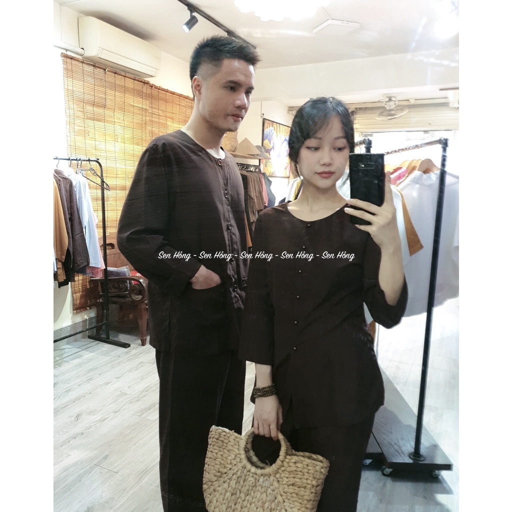 Đồ bà ba truyền thống nam nữ # set quần áo bà ba vải kate Nhật - đi lễ đi chơi dáng thoải mái