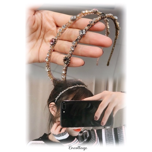 Bờm tóc đá pha lê / Băng đô đính đá pha lê , phụ kiện tóc nữ , thời trang tóc tiểu thư - Hari Korea Accessories