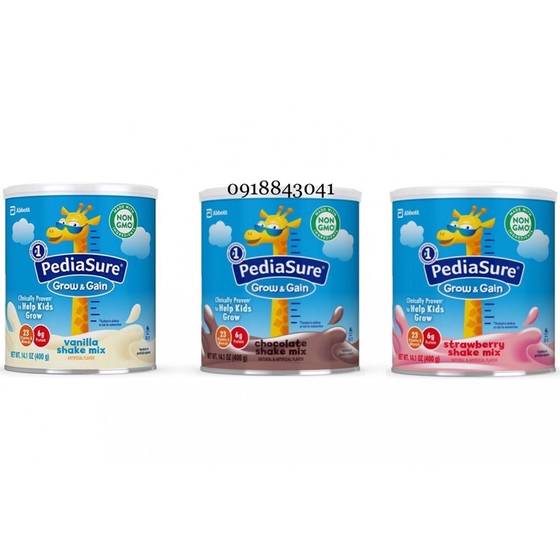 SỮA BỘT PEDIASURE GROW & GAIN SHAKE MIX 400G [MỸ]