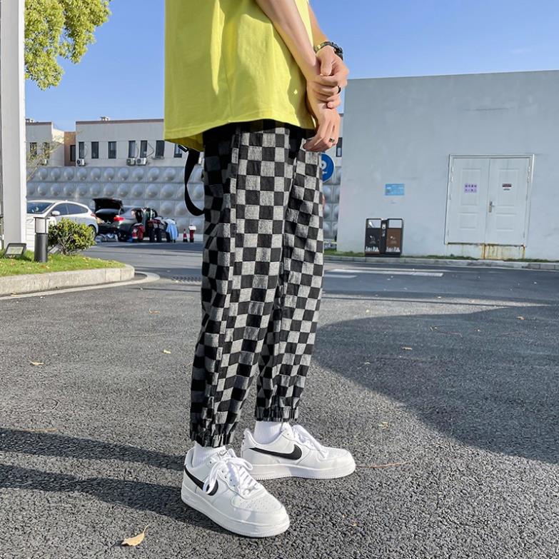 Quần Jeans jogger nam Hàn Quốc bó ống kẻ caro [order]