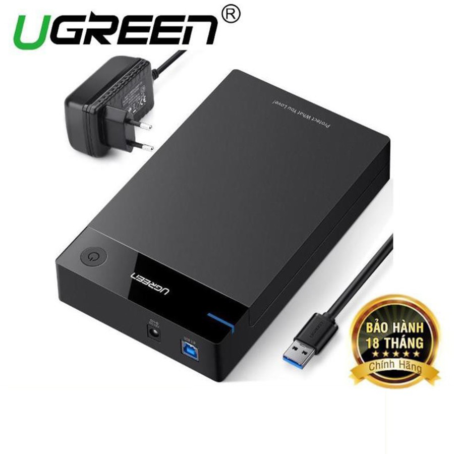 Ugreen 50422 - Hộp đựng ổ cứng 3.5 inch hỗ trợ 10 TB chính hãng - HapuStore