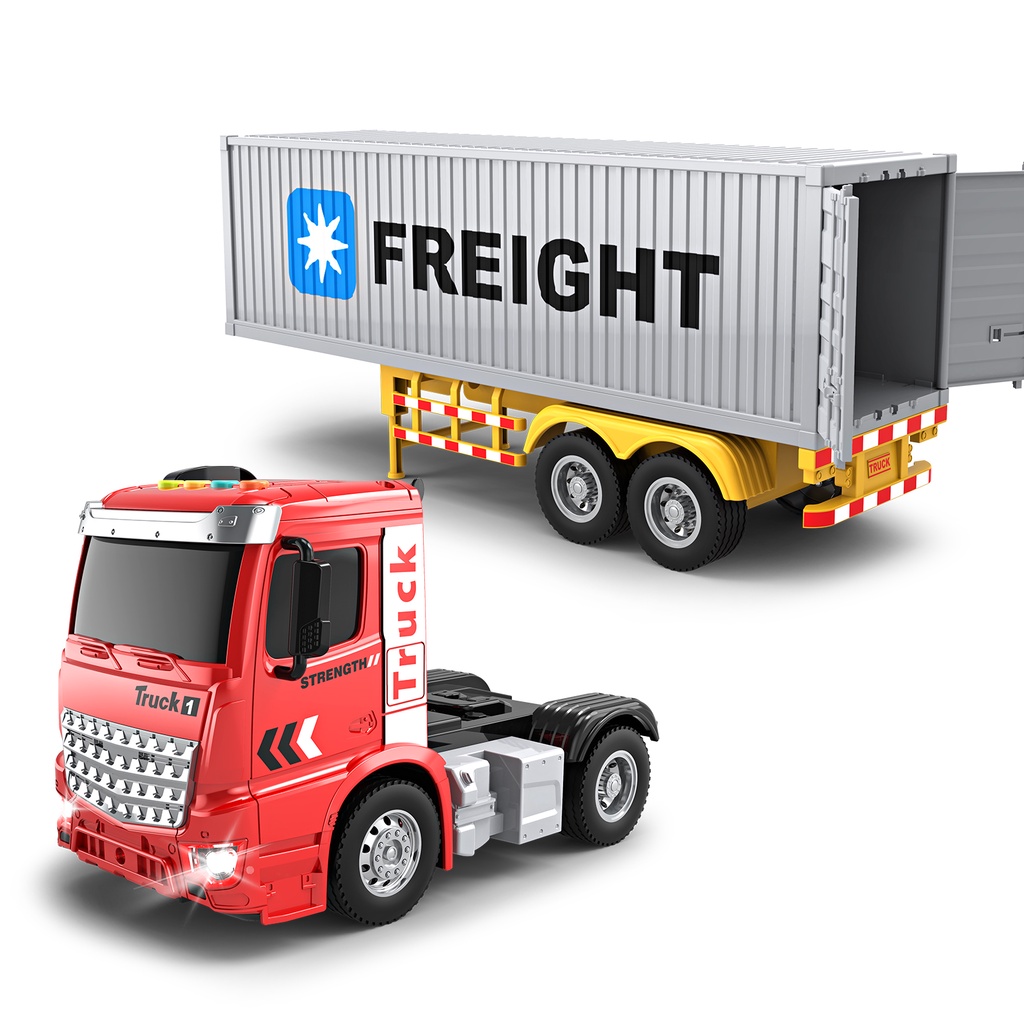 Xe Container Hai Màu Kèm 4 Chìa Khóa Và Đèn Và Nhạc Dành Cho Trẻ Em Tỉ Lệ 1: 16