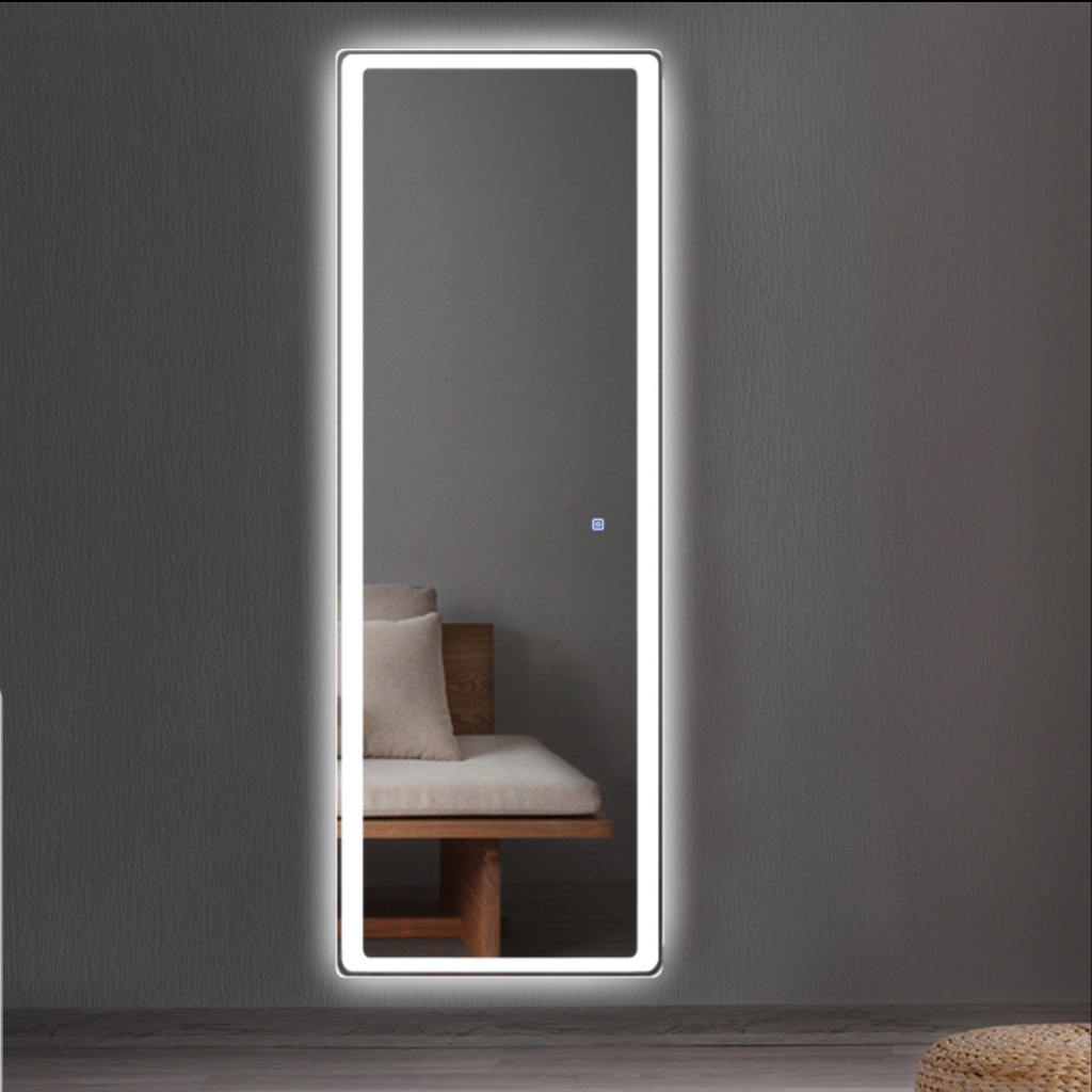 Gương toàn thân hình chữ nhật VUA GƯƠNG CAO CẤP treo tường có led cảm ứng nhiều kích thước 40x110cm