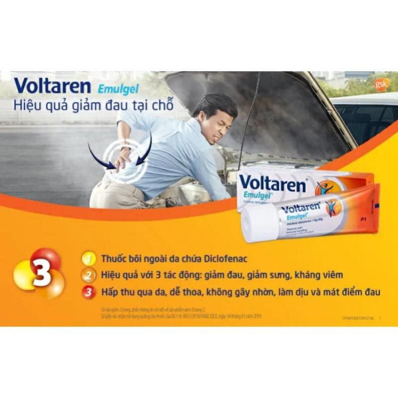 Tube bôi Voltaren Emulgel 20g nhập khẩu Thụy Sĩ