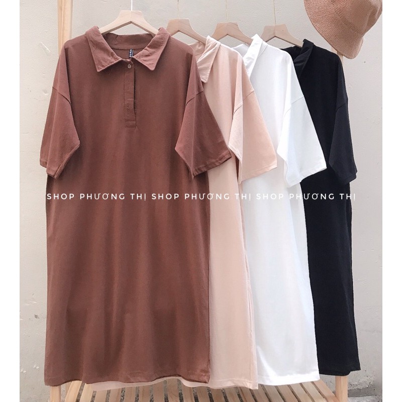 Váy polo dài dáng suông - Đầm polo ulzzang (hình thật/video) | BigBuy360 - bigbuy360.vn