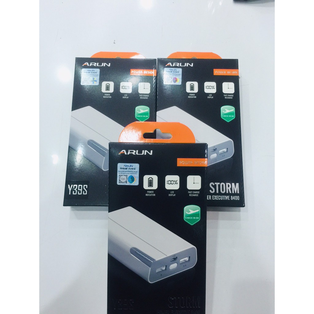 PIN SẠC DỰ PHÒNG 8400 mAh Y39S ARUN CHÍNH HÃNG - Bảo hành 12 tháng