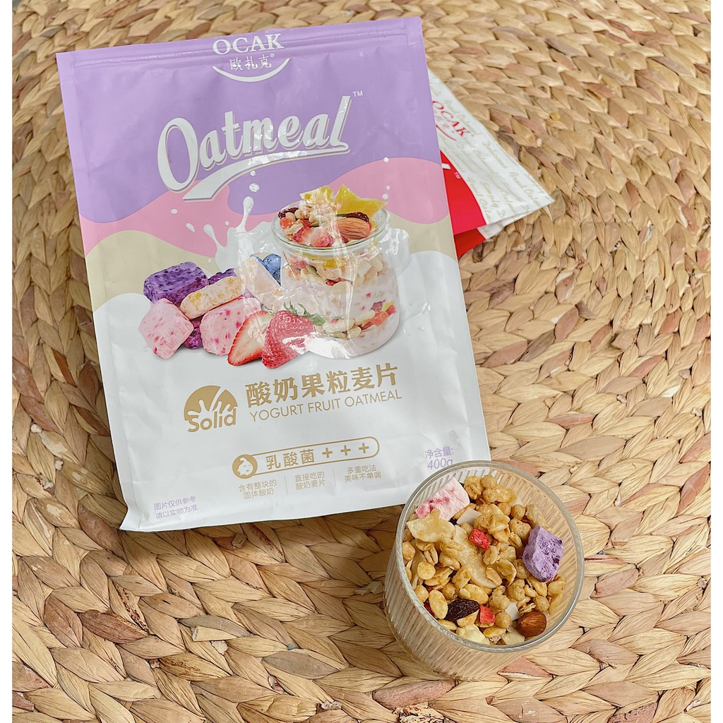 Ngũ cốc hoa quả sấy giòn OCAK Tiêu Chiến, oatmeal ăn sáng nhiều dinh dưỡng, hỗ trợ giảm cân, ăn kiêng Ankobe | BigBuy360 - bigbuy360.vn