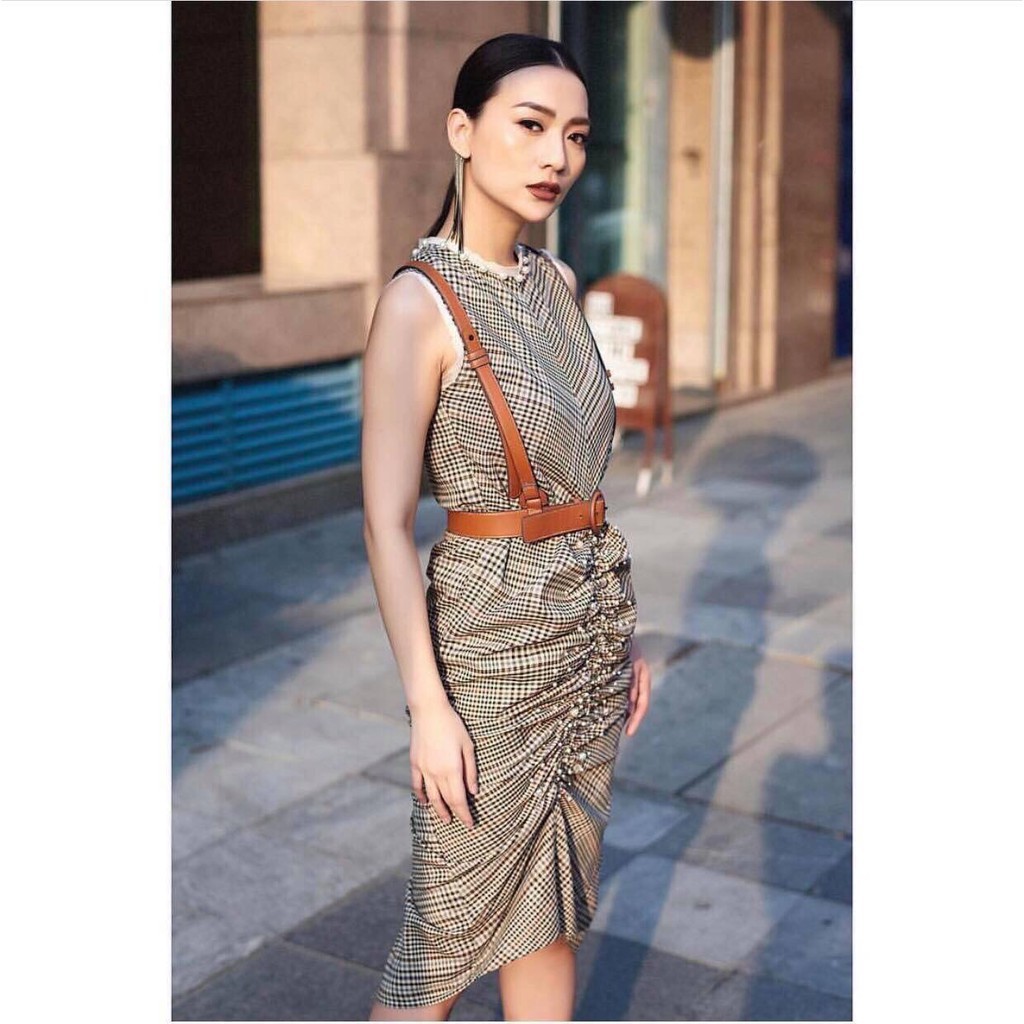 (ảnh thật ở cuối) Đầm kẻ sọc TK kết ngọc - D268