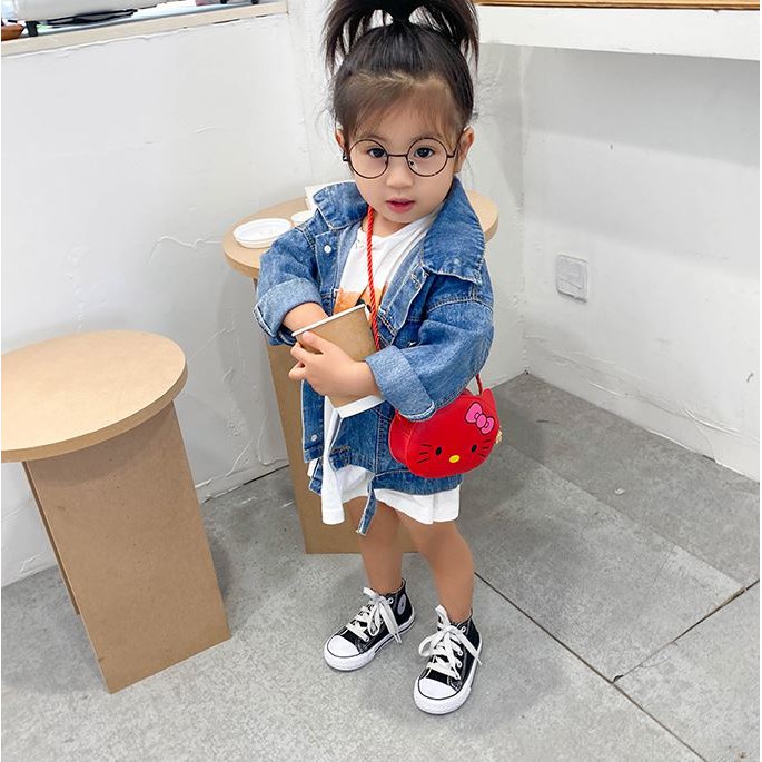 Túi đeo chéo mini cho bé trai bé gái Hạ Băng Designs, túi xách mini trẻ em đựng tiền điện thoại - Mèo Kitty