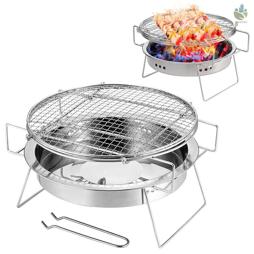 Vỉ Nướng Bbq Dạng Tròn Bằng Thép Không Gỉ Tiện Dụng