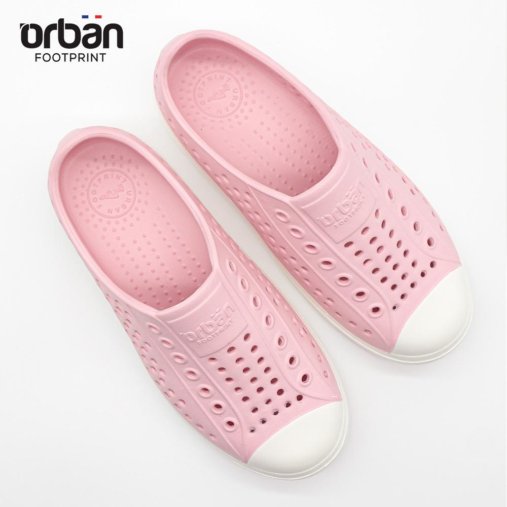 [Tặng Sticker][Trẻ em]Giày nhựa lỗ URBAN đi mưa đi biển-Chất liệu siêu nhẹ, chống nước dành cho trẻ em- Hồng nhạt trắng