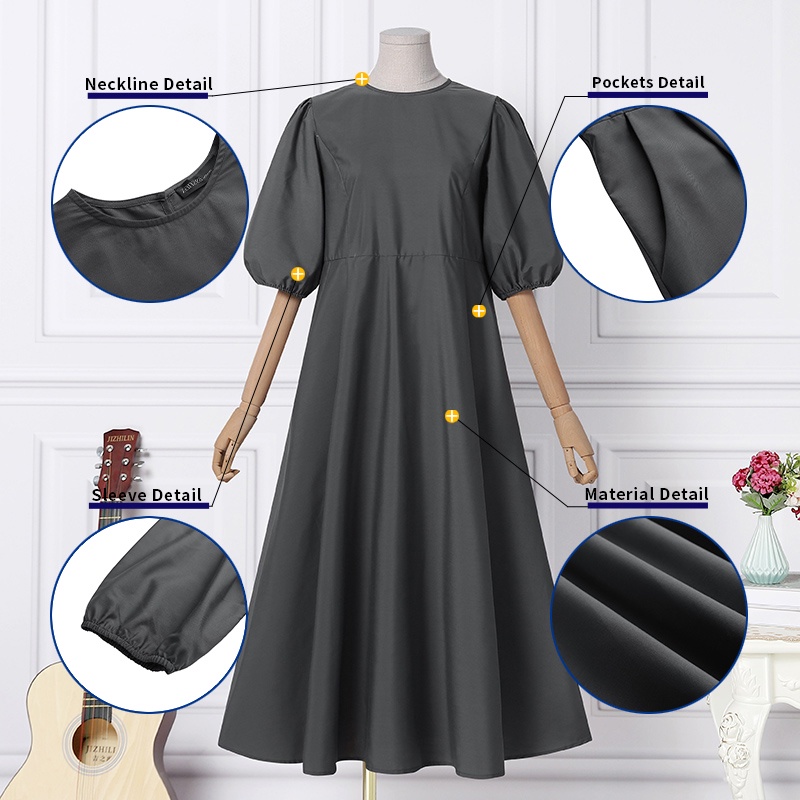 Đầm  ZANZEA tay phồng lửng thời trang cho nữ