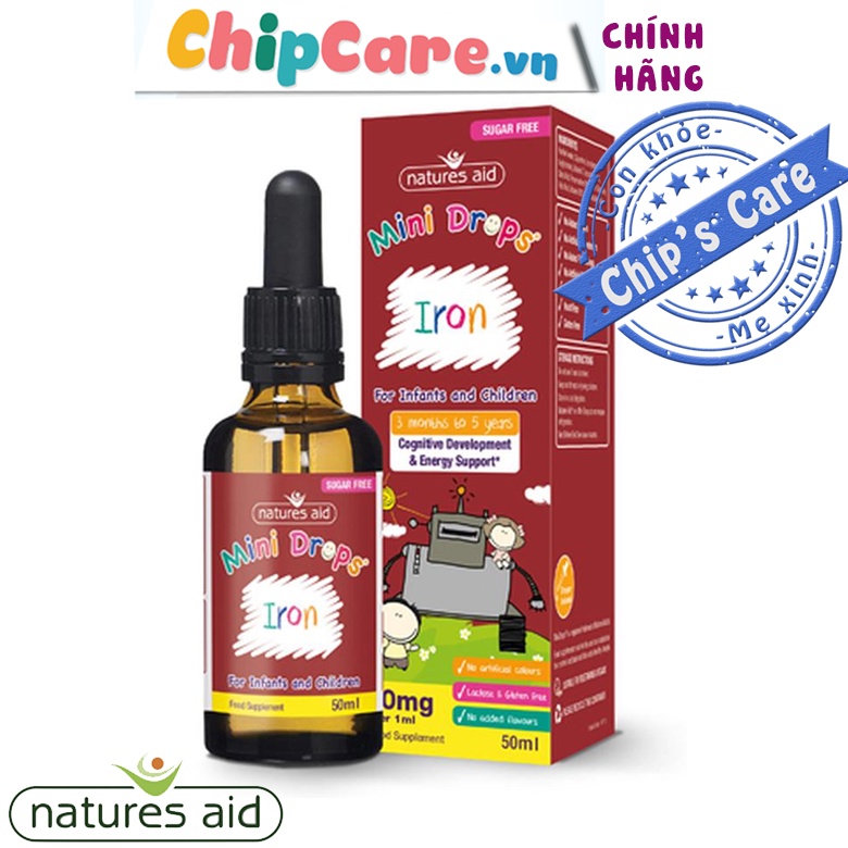 Sp Mini drops iron Naturel aid sắt cho bé từ 3 tháng- 5 tuổi