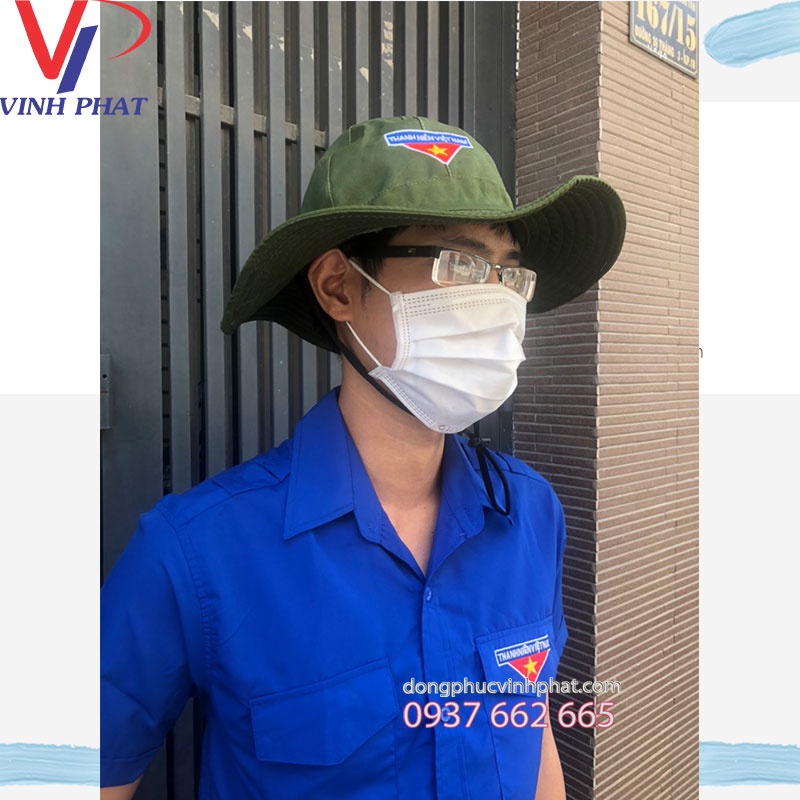 Áo Sơ Mi Đoàn Thanh Niên Nam Tay Ngắn Logo Thêu - VĨNH PHÁT