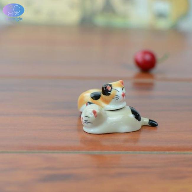 Đế gác đũa sứ hình mèo dễ thương