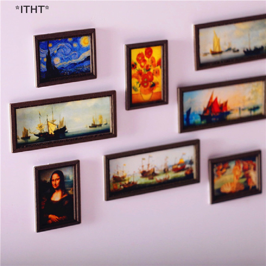 [ITHT] Khung Ảnh Sơn Dầu Trang Trí Nội Thất Nhà Búp Bê
