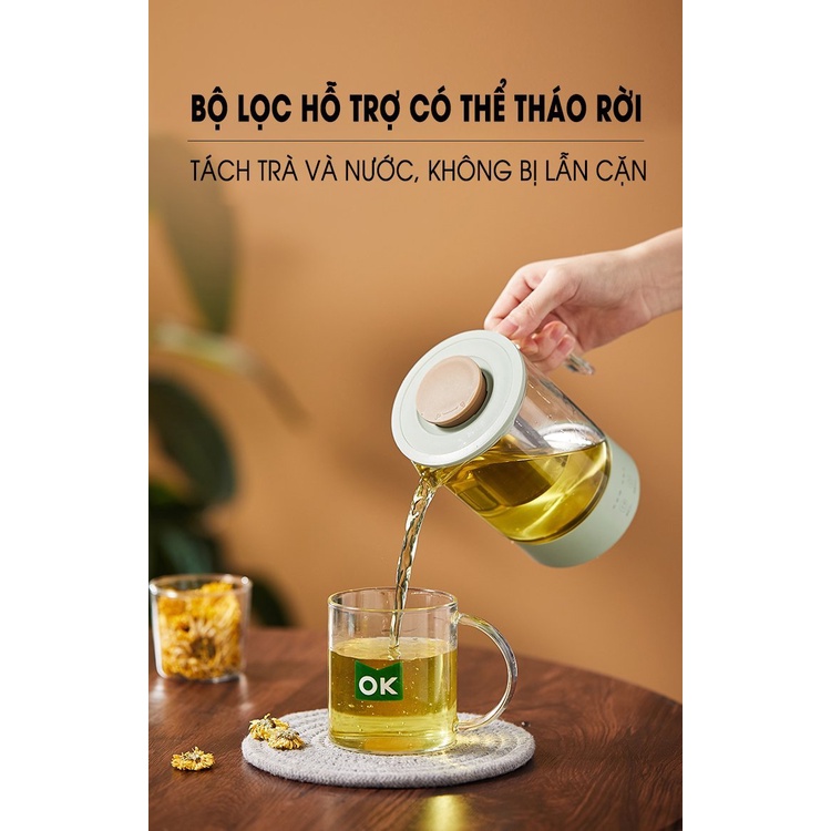 Ấm Điện Thủy Tinh Đa Năng Mokkom Bảo Hành 12 Tháng