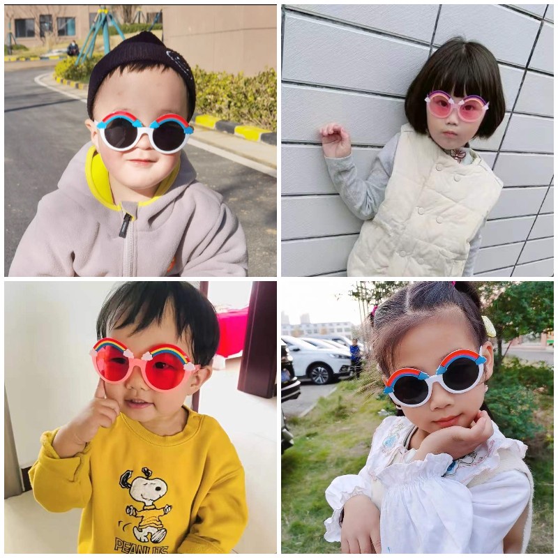 Kính mát gọng tròn Nina Kids bằng nhựa PC màu sắc ngọt ngào cho bé 3-10 tuổi