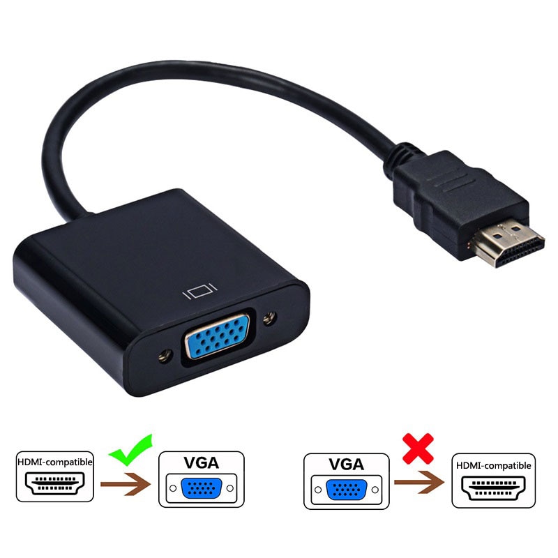 Cáp chuyển đổi kỹ thuật số sang tương tự HD 1080P Tương thích HDMI với Bộ chuyển đổi VGA cho Máy tính xách tay PS4 TV Box sang màn hình máy chiếu 