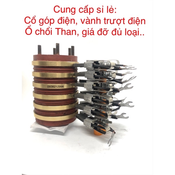 cổ góp điện + bộ chổi than trục65/110/180/6 pha