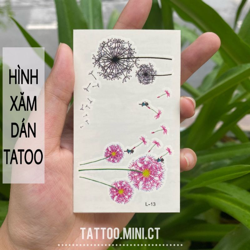 Hình xăm tatoo bồ công anh L13. Xăm dán tatoo mini tạm thời, size &lt;10x6cm