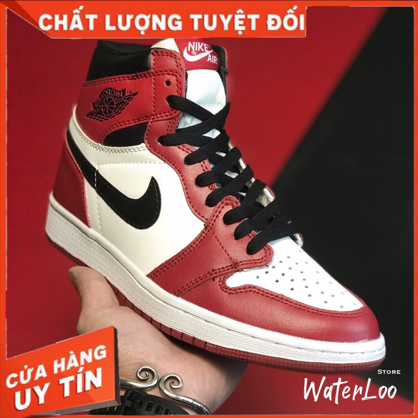 [FREESHIP+HỘP+QUÀ] Giày Thể Thao Sneakers AIR JORDAN 1 Retro High Chicago đỏ trắng cao cổ | BigBuy360 - bigbuy360.vn