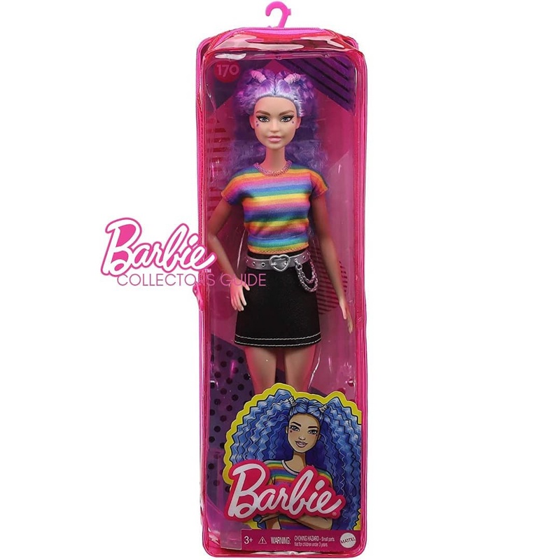 Đồ Chơi BARBIE Búp Bê Thời Trang Barbie - Rainbow Striped Top / Black Skirt GRB61/FBR37