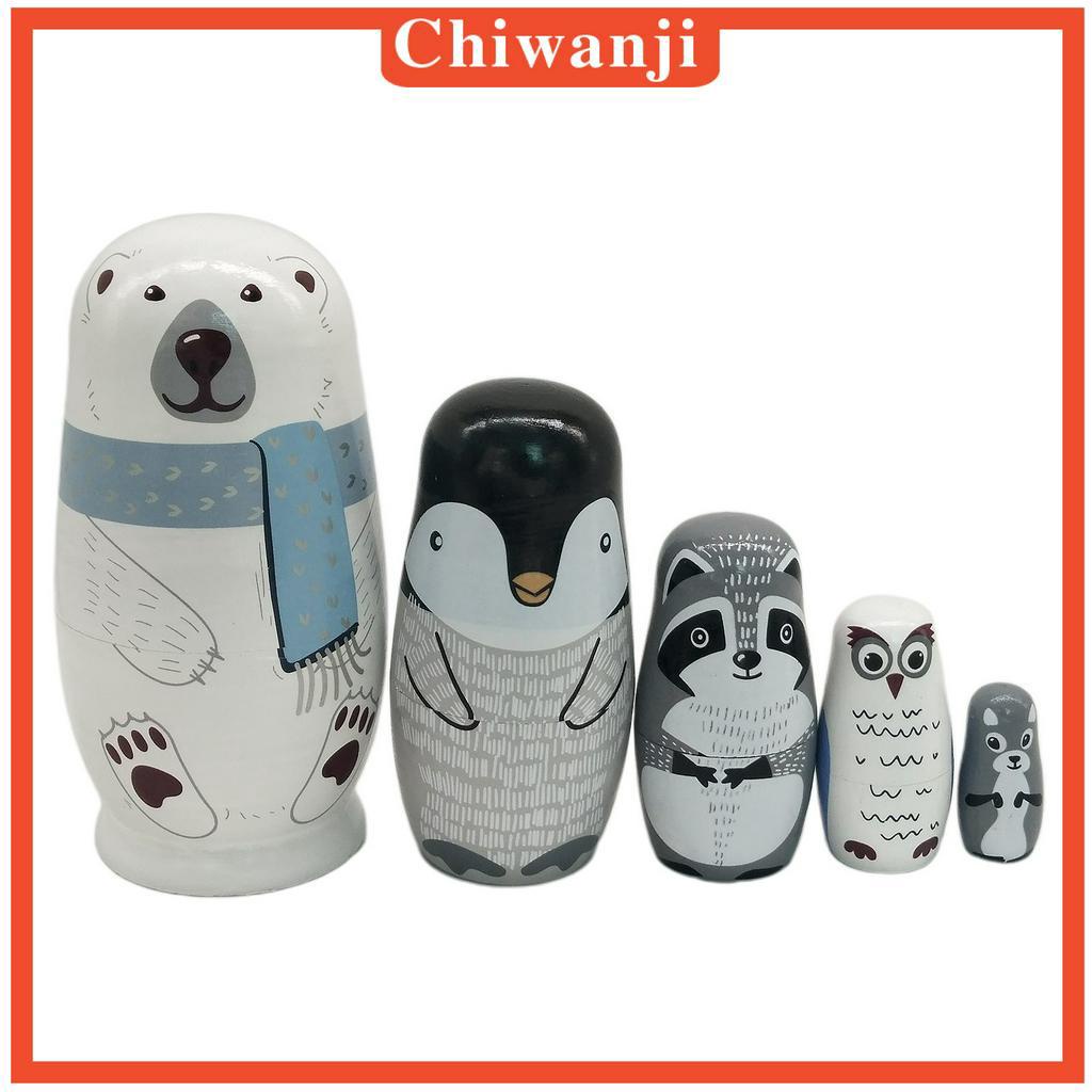 Set 5 búp bê nga Matryoshka bằng gỗ trầm thích hợp làm quà tặng