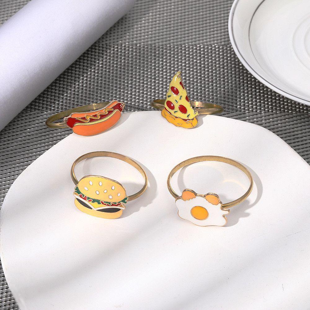 Vòng Nhẫn Treo Khăn Ăn Hình Hamburger Bướm Thủ Công DIY Sáng Tạo Cho Nhà Bếp &amp; Quán Bar