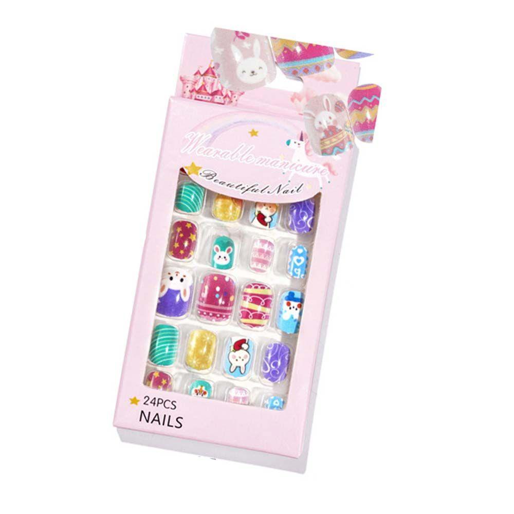 Bộ Móng Tay Giả Họa Tiết Hoạt Hình Dễ Thương Cho Bé