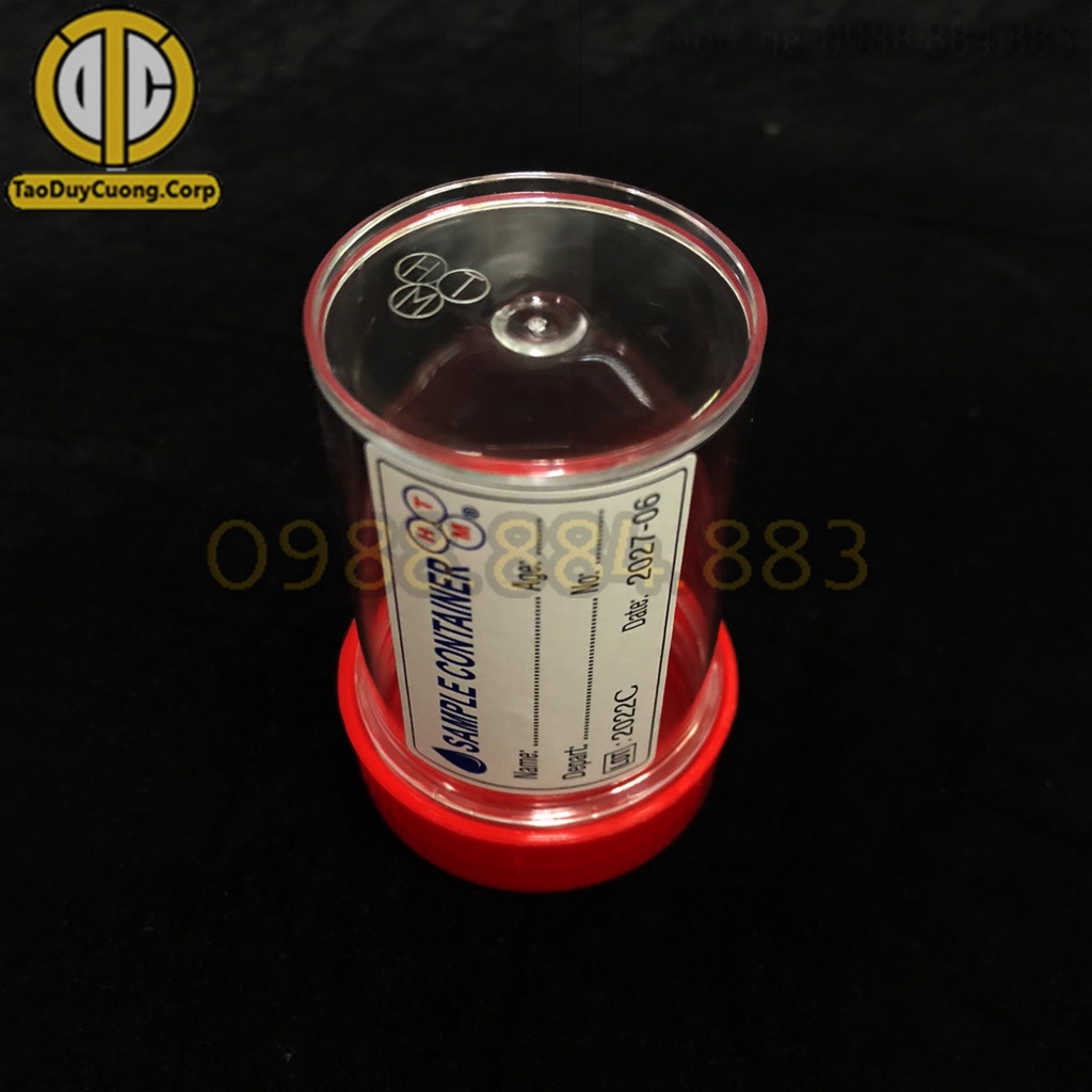 Lọ đựng mẫu bệnh phẩm lưu mẫu có nắp màu đỏ 50ml lọ đựng phân lọ đựng nước tiểu