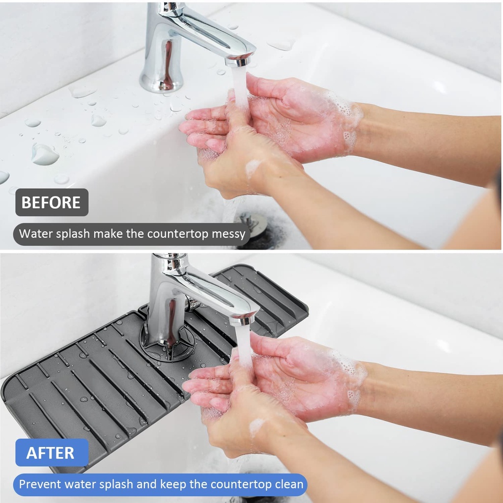 A-LIFE Thảm Silicon Lót Vòi Nước Bồn Rửa Nhà Bếp Chống Văng