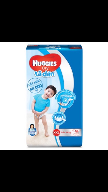 Bỉm- Tã Dán Huggies Size M76, L68, XL62,XXL56 (mẫu mới đệm mây)