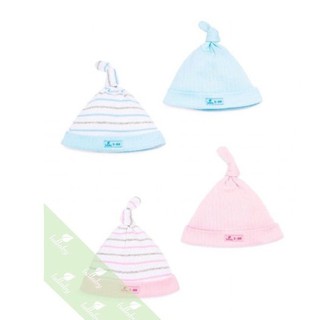 Mũ sơ sinh thắt nút cho bé LULLABY chất cotton siều mềm set 2 chiếc bé trai bé gái