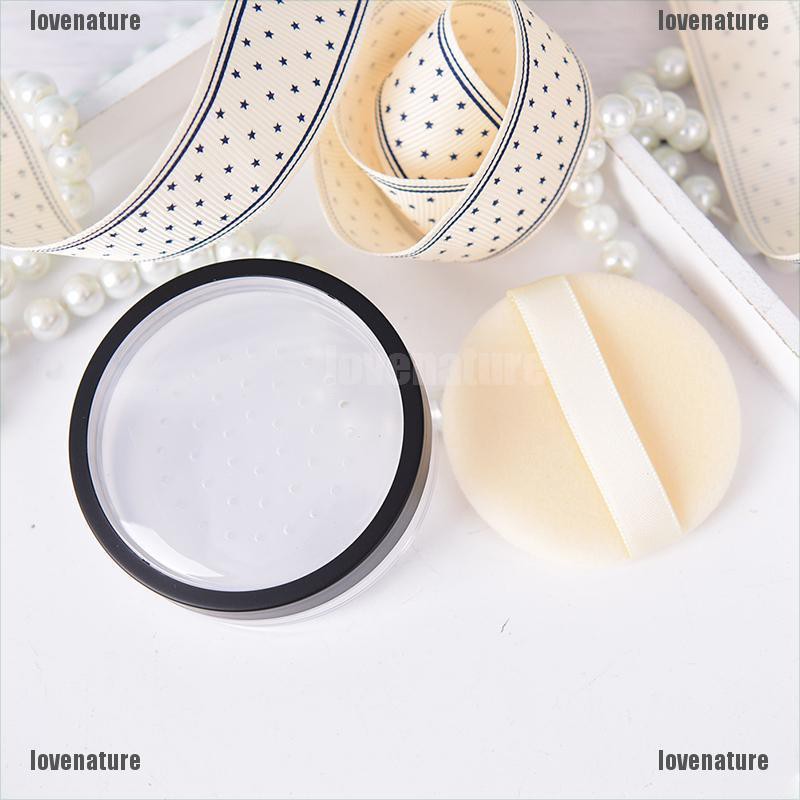 [LOVE] 1pc 20ml empty cosmetic sifter loose powder jar container puff box makeup travel [Nature]