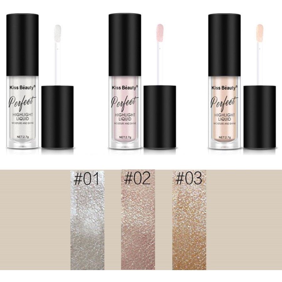 Nhũ mắt Kiss Beauty lấp lánh, chống nước Perfect Highlight Liquid 2 in 1 NPP Shoptido | BigBuy360 - bigbuy360.vn
