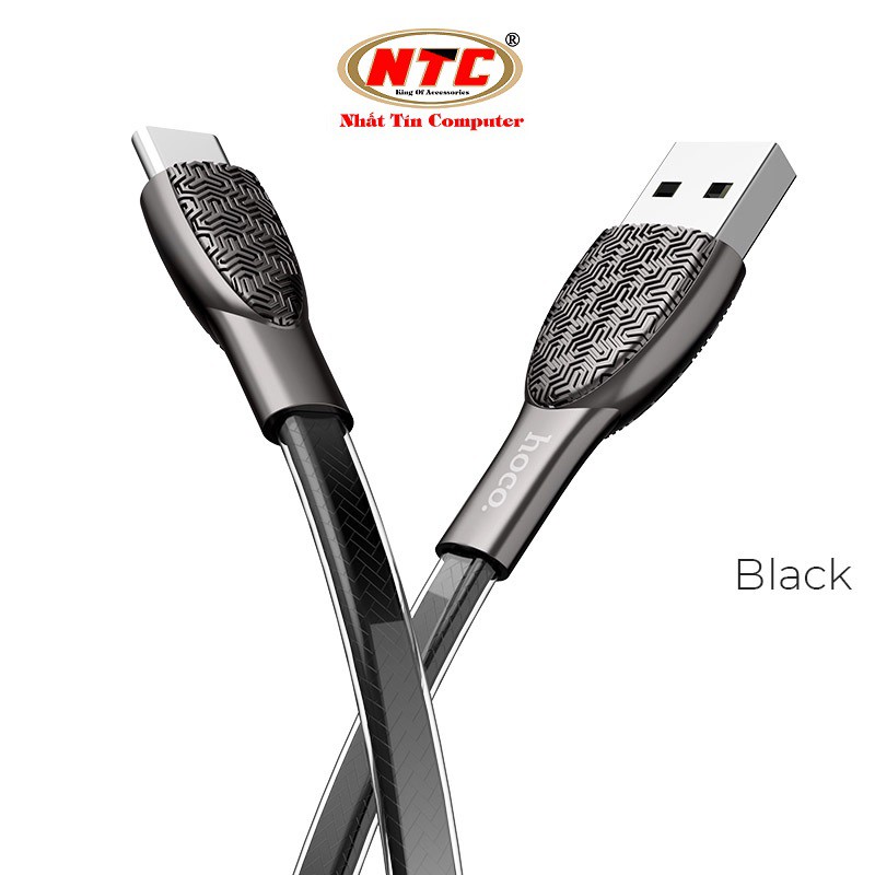 Cáp sạc nhanh và truyền dữ liệu Hoco U52 Bright cổng Type-C 2.4A dài 1.2M (3 màu)