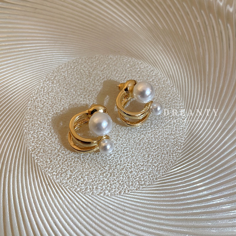 Bông Tai Mạ Bạc 925 Đính Ngọc Trai Đơn Giản Phong Cách Hàn Quốc Thời Trang Cho Nữ