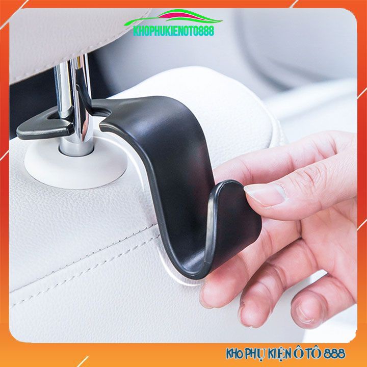 Bộ 2 móc treo đồ sau ghế ô tô màu đen chịu tải 10kg 1 móc
